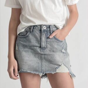 One X Oneteaspoon Distressed Denim Jean Skirt Size 26